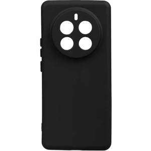 Tekno Grup Realme 12 Pro Kılıf Mat Esnek Biye Silikon Kılıf-Siyah + Cam Ekran Koruyucu