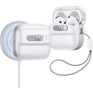 Airpods 4 Uyumlu, Halolock Pulse Flicklock Magsafe Kılıf, Beyaz