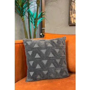 Modern Jakarlı Üçgen Desenli Dekoratif Kırlent Kılıfı