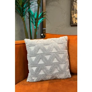 Modern Jakarlı Üçgen Desenli Dekoratif Kırlent Kılıfı