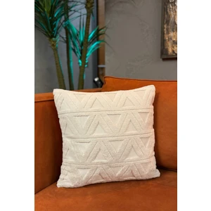 Modern Jakarlı Üçgen Desenli Dekoratif Kırlent Kılıfı