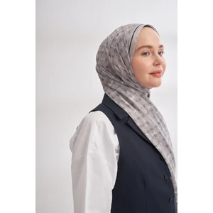 Monogram Desen Ithal Vual Şal - Stone