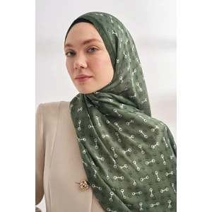 Monogram Desen Ithal Vual Şal - Haki