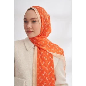 Monogram Desen Ithal Vual Şal - Orange