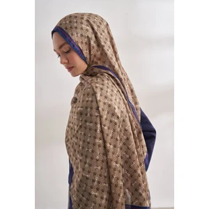 Monogram Desen Ithal Vual Şal - Bej-Saks