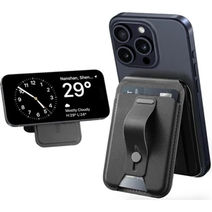 5 Kart Için Cüzdan Standı, Manyetik Parmak Halkalı Kart Tutucu, Magsafe ve Halolock ile Uyumlu