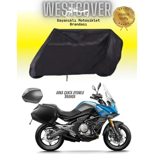Cf Moto 650MT  Arka Çanta Uyumlu Siyah Motosiklet Brandası,örtüsü