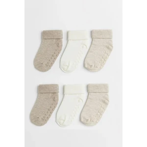 Mem Socks 6'lı Organik Pamuklu  Kaydırmaz Bebek-Çocuk Çorabı