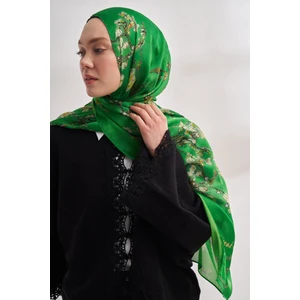 Van Gogh Imzalı Ünlü Almond Blossoms Desen Şal - Benetton Yeşili