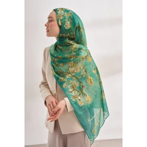 Van Gogh Imzalı Ünlü Almond Blossoms Desen Şal - Camgöbeği