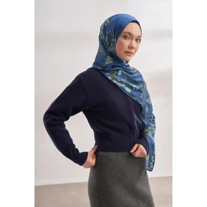 Van Gogh Imzalı Ünlü Almond Blossoms Desen Şal - Indigo