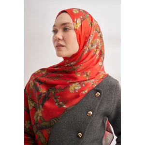 Van Gogh Imzalı Ünlü Almond Blossoms Desen Şal - Nar