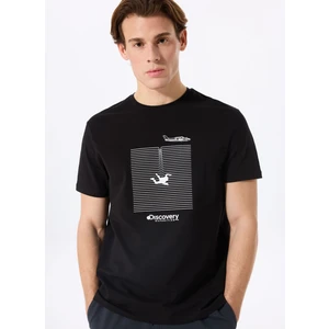 D5SM-TST3771 Siyah Bisiklet Yaka Relaxed Fit Baskılı T-Shirt