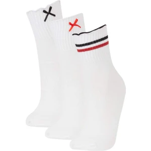 Kadın Kurdele 3'lü Pamuklu Soket Çorap E2063AXNS