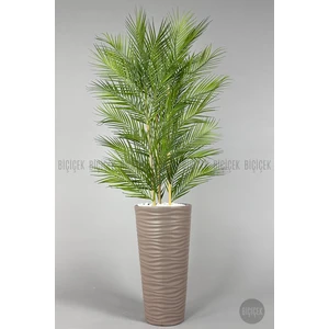 Yapay Areka Ağacı Palmiye Ağacı 33 Yapraklı Bambu Gövdeli Bej Kumsal Saksı Salon Çiçeği 150CM