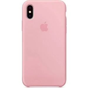Piyasa Sepeti Apple iPhone x Uyumlu Logolu Içi Kadife Altı Açık Lansman Toz Pembe Silikon Kılıf