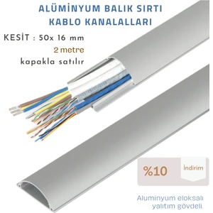 50X16 Aluminyum Balık Sırtı Kablo Kanalı