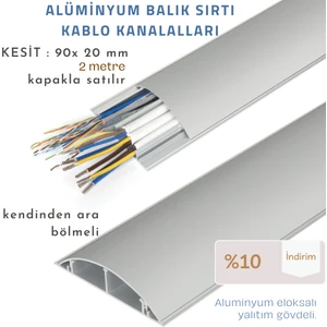 90X20 Aluminyum Balık Sırtı Kablo Kanalı
