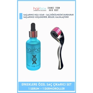 HAİRBOX Erkek Saç Serum, Mini Saç Serum Seti ( 1 Serum, 1 Dermaroller )