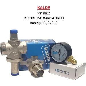 3/4" DN20 Rekorlu Su Basınç Düşürücü + Case Manometre - Pressure Reducing Valves (With Manometer)