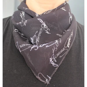 Atatürk Imza Desenli Şifon Fular Bandana Şal