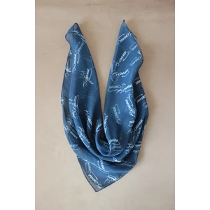 Atatürk Imza Desenli Şifon Fular Bandana Şal