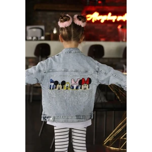 Dudor Kids Kız Çocuk Taş Işlemeli Kot Ceket-Kot Mont
