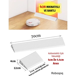 4cm Beyaz Robot Elektrikli Süpürge Rampası Sök Tak Kapı Eşik Rampası