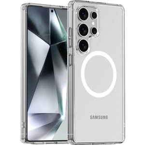 Samsung S25 Şeffaf Magsafe Kılıf Kamera Çıkıntılı Korumalı Silikon