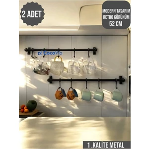 ( 2 Adet) 6 Kancalı Dekoratif Fincan Askısı -Kahve Fincan Askılığı - Kupa - Fincan Askısı-Fincanlık