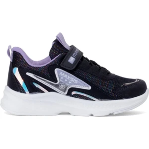 Ayakkabı Fuarı Elit ASMAX513 Filet Kız Çocuk Klasik Sneaker Siyah - Lila