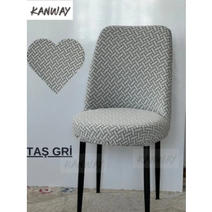 KANWAY  Tuğla Desen Jakarlı Oval Sandalye Kılıfı. Lastikli, Esnek, Yıkanabilir Sandalye Örtüsü ( Kucuk Boy ) 1 Adett