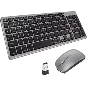Sessiz Şarjlı Ios/android/windows Uyumlu Bluetooth 2.4g Kablosuz Klavye Mouse Seti
