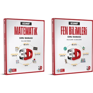 3D Yayınları   (Sınıf: 8) 2025  Lgs Matematik  /  Fen Bilimleri Soru Bankası Seti  (2 Kitap)
