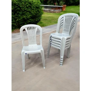 Nar Sokağı 6 Adet Kolsuz Plastik Sandalye Bahçe Balkon ve Mutfak Sandalyesi