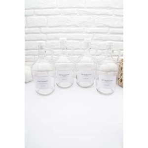 Zeze Desing Dekoratif Cam Galon 4lü Deterjan ve Yumuşatıcı Şişesi(Yumuşatıcı,siyahlar,renkliler,beyazlar 1500ML)
