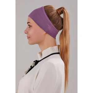 Kadın Tesettür Dikişsiz Silikonlu Kaymaz Bandana Spor Bone Mor