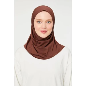 Melodi Scarf Kadın Tesettür Hijab Deniz Havuz Spor  Uyumlu Bone Kahverengi