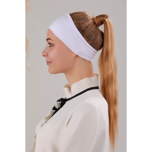 Kadın Tesettür Dikişsiz Silikonlu Kaymaz Bandana Spor Bone Beyaz