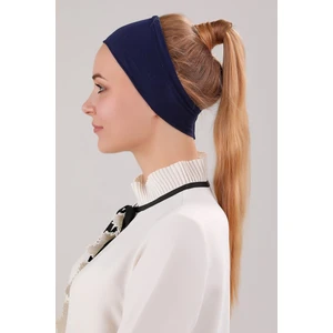 Melodi Scarf Kadın Tesettür Dikişsiz Silikonlu Kaymaz Bandana Spor Bone Lacivert