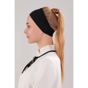 Kadın Tesettür Dikişsiz Silikonlu Kaymaz Bandana Spor Bone Siyah