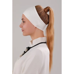 Melodi Scarf Kadın Tesettür Dikişsiz Silikonlu Kaymaz Bandana Spor Bone Ekru