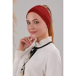 Kadın Tesettür Dikişsiz Silikonlu Kaymaz Bandana Spor Bone Bordo