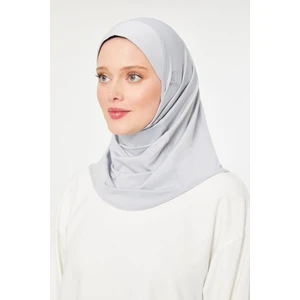 Melodi Scarf Kadın Tesettür Hijab Deniz Havuz Spor  Uyumlu Bone Açık Gri