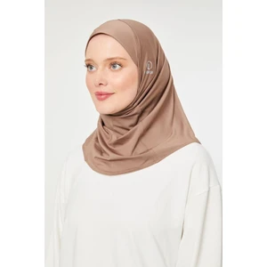 Melodi Scarf Kadın Tesettür Hijab Deniz Havuz Spor  Uyumlu Bone Sütlü Kahve