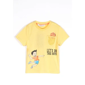 Erkek Çocuk Lets Do This Baskı Fileli Cepli Tshirt 1-4 Yaş