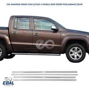 Ebal Oto Vw Amarok Krom Cam Çıtası 4 Prç. 2010-2021 P. Çelik