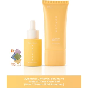 Aydınlatıcı C Vitamini Serumu ve Su Bazlı Güneş Kremi Bakım Seti (Glow C Serum+Fluid Sunscreen) (1015)