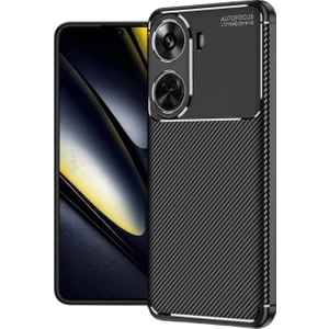 Huawei Nova 12 Se Uyumlu Silikon Kılıf Karbon Desenli Kamera Korumalı Darbe Emici Autofocus Kapak