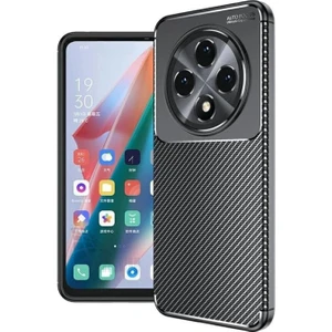 Oppo Reno 11 Fs Uyumlu Silikon Kılıf Karbon Desenli Kamera Korumalı Darbe Emici Autofocus Kapak